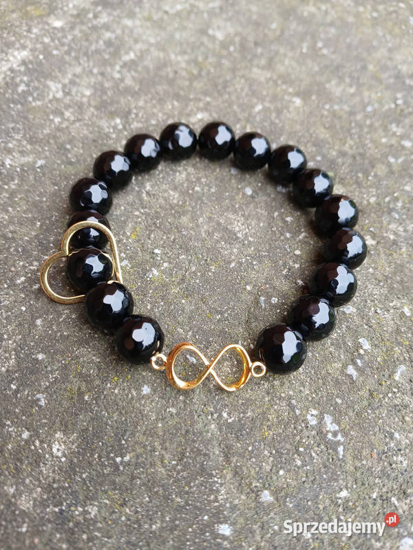 Bransoletka damska z Onyksu czarnego