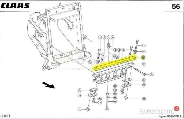 STALNICA CLAAS JAGUAR 600 0009809753 Kolno