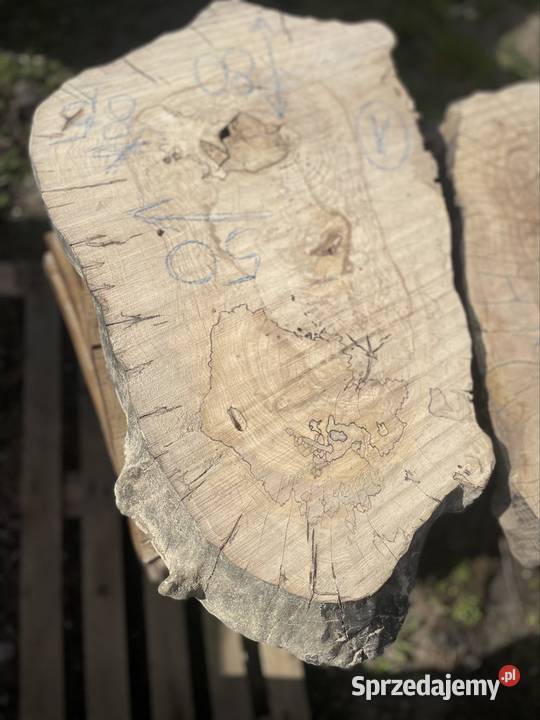 Plaster jesion orzech stolik kawowy live edge mazowieckie sprzedam