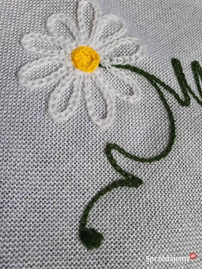 bieżnik ręcznie haftowany zajączkrękodzieło śląskie Zabrze sprzedam