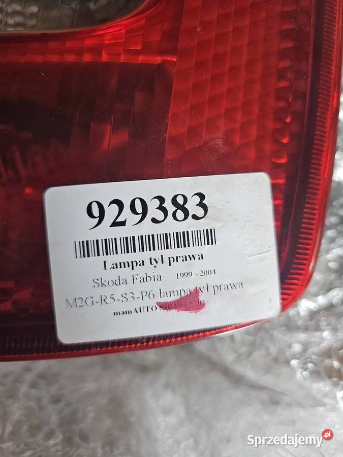 Lampa Tył Prawa Skoda Fabia I 19992004 Miłkowice