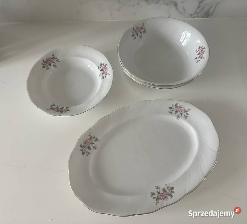 Talerze porcelanowe Lubianaz lat PRLu Łódź