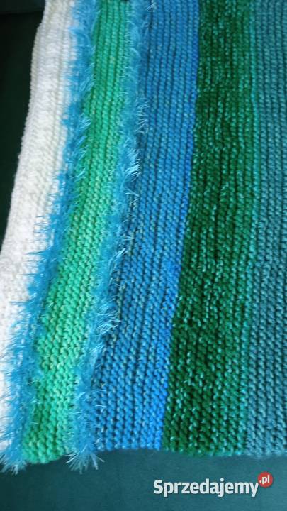 DUŻY CIEPŁY PLED Z WŁÓCZKI moje rękodzieło Piła