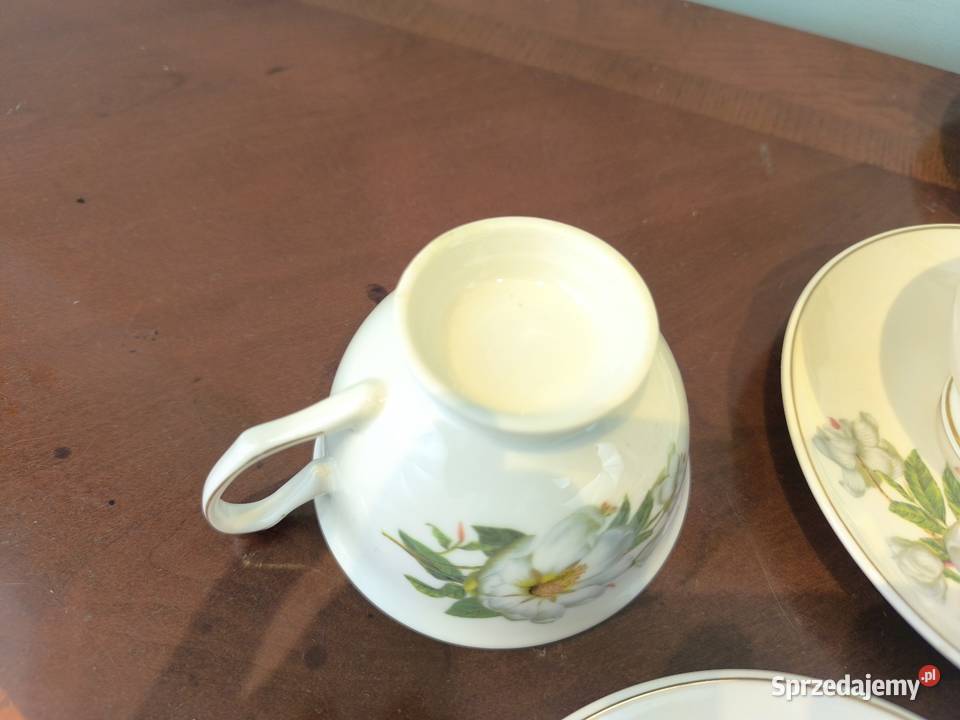 Piękny zestaw porcelany kawowo herbaciany 6 Porcelana i szkło łódzkie Łódź
