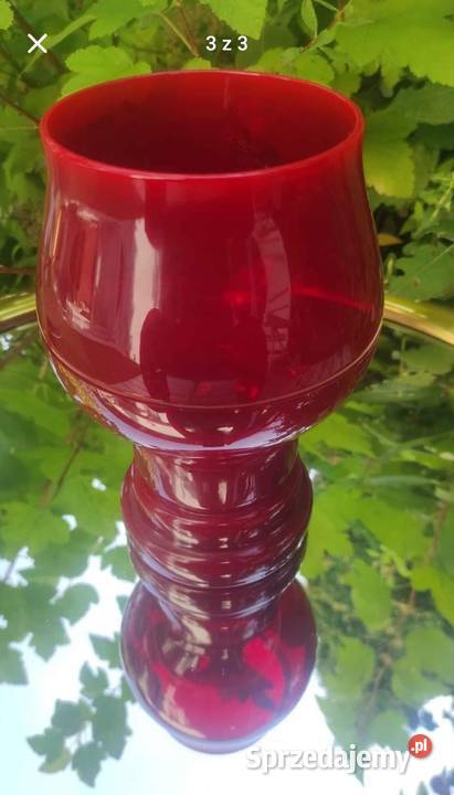 Lausitzer rubinowy wazon PRL Pabianice sprzedam