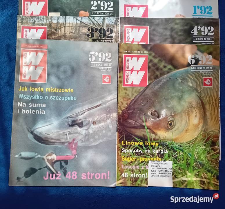 Miesiecznik Wiadomości Wędkarskie rocznik 1992 Pozostałe
