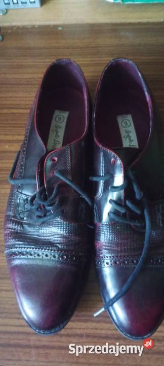 Buty męskie lakierki wiśniowy kolor 425 Lubartów