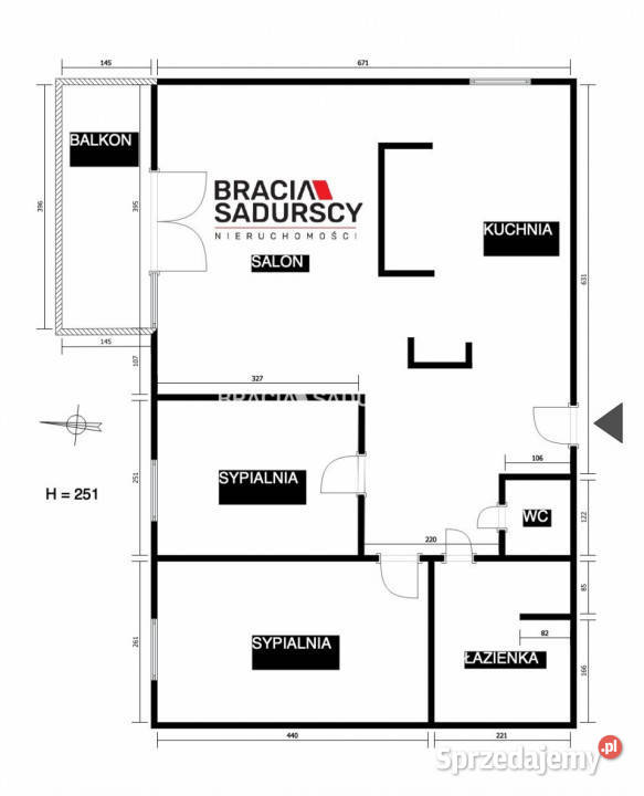 sprzedaży mieszkania 6983m2 3 pok Kraków blok