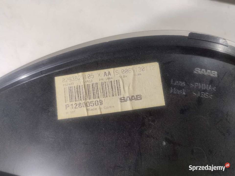 LICZNIK SAAB 93 12800509 osobowe wielkopolskie