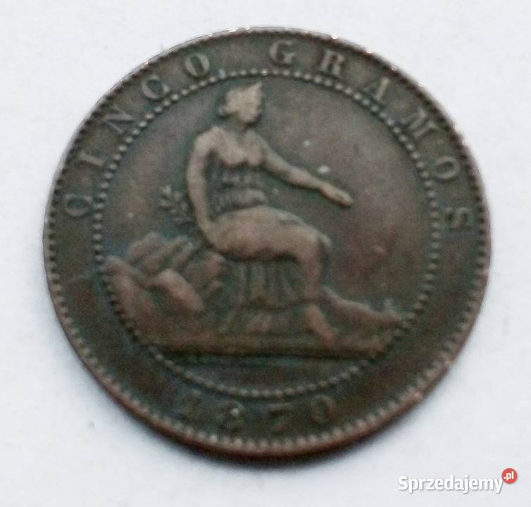 HISZPANIA5 CENTIMÓW1870 r Legionowo