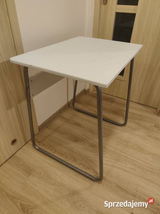 Biały stolik biurko stół 50x70x74 metalowa rama podkarpackie Rzeszów