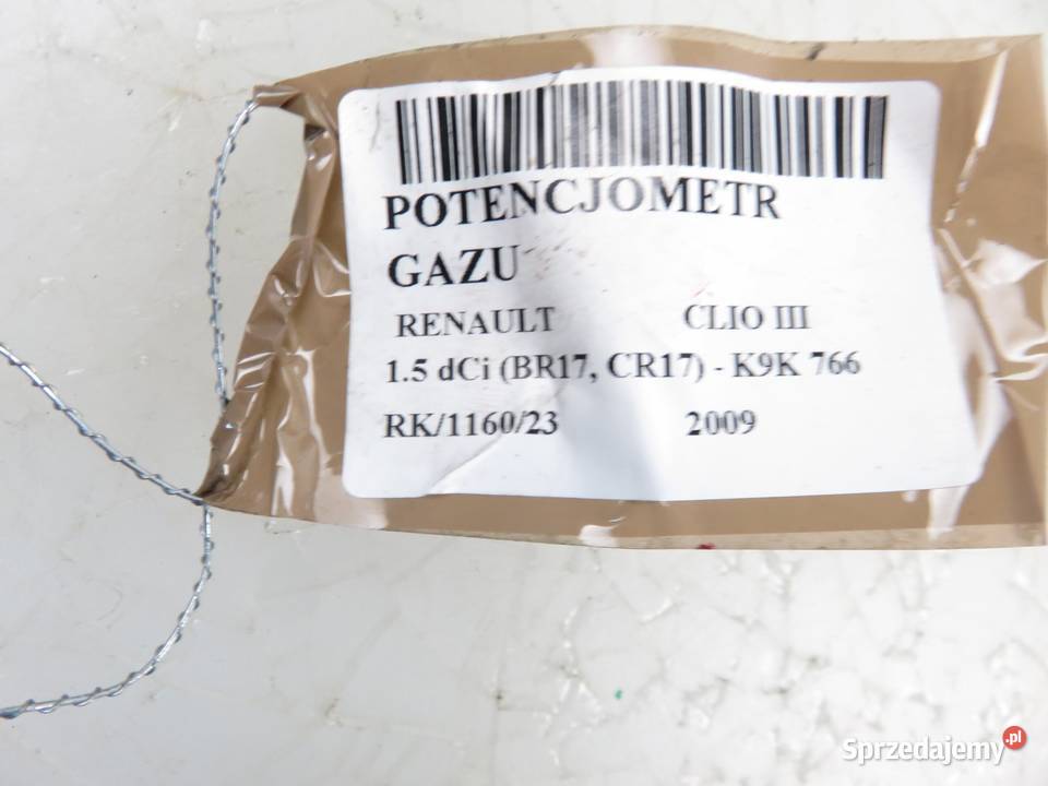 POTENCJOMETR GAZU CLIO III 15 dCi 8200297335 osobowe