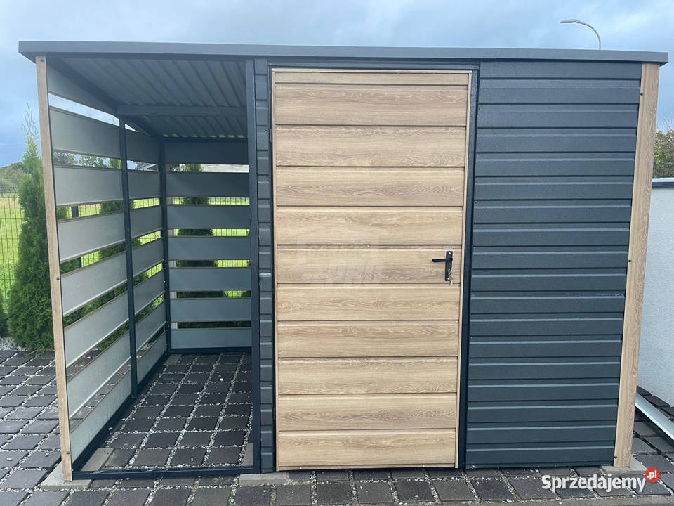 Schowek domek ogrodowy 2x2m wiata 1m drzwi okno Czersk
