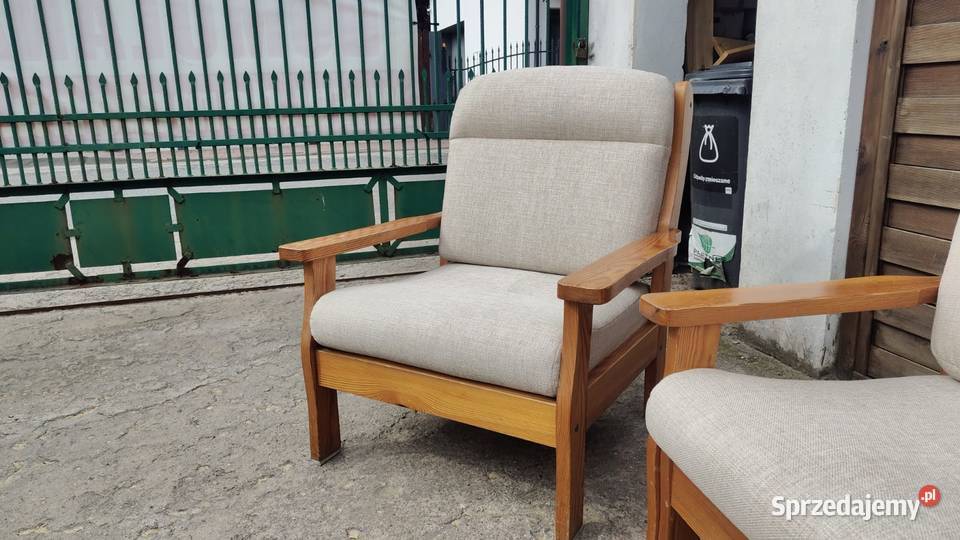 Komplet kanapa fotel drewno sosnowe lata 80 Warszawa