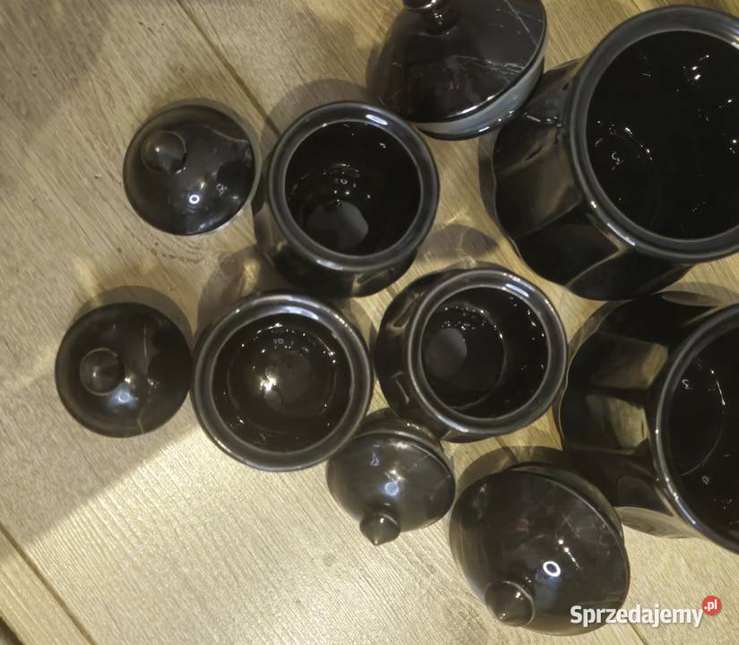 Pojemniki kuchenne porcelanowe czarny Radom