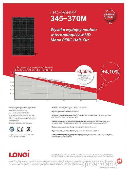 Paleta 36x LONGI LR754HTH455M małopolskie