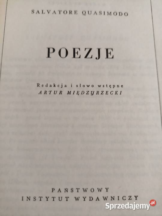 Poezje Quasimodo pierwsze wydanie książki Rok wydania 1986 sprzedam