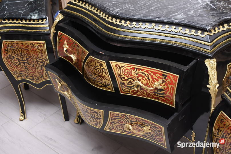 Komplet Boulle komoda 2 Szafki Marmur Kraków