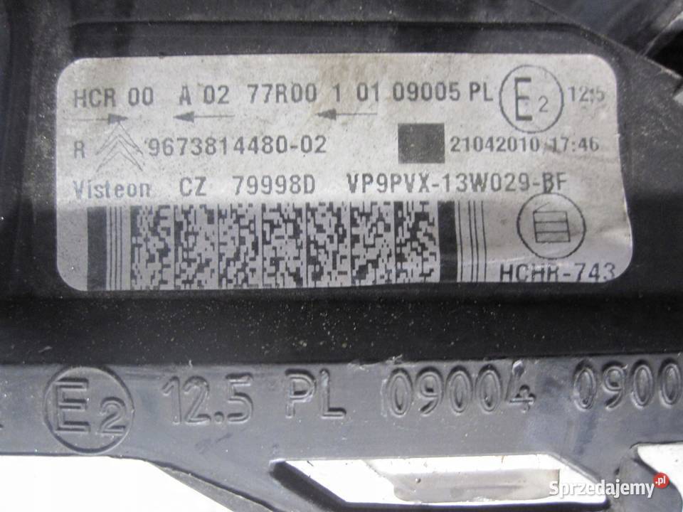 CITROEN C3 II 10r lampa prawa przód 9673814480 osobowe