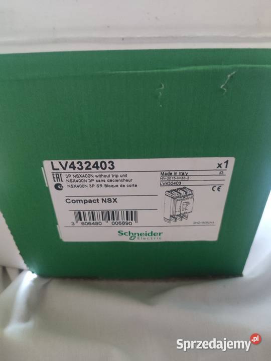 WYŁĄCZNIK MOCY NSX400N 3P 400A 50KA BEZ Sosnowiec
