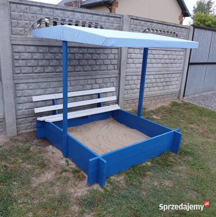 Piaskownica drewniana z daszkiem dzieci 150x150 sprzedam