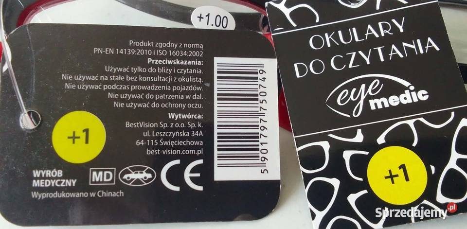Okulary do czytania 1 dioptrii EyeMedic Wyrób zachodniopomorskie Rewal sprzedam