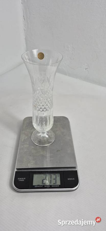 Kryształowy Wazon na Stopce Vintage Niemiecki 24 Biłgoraj