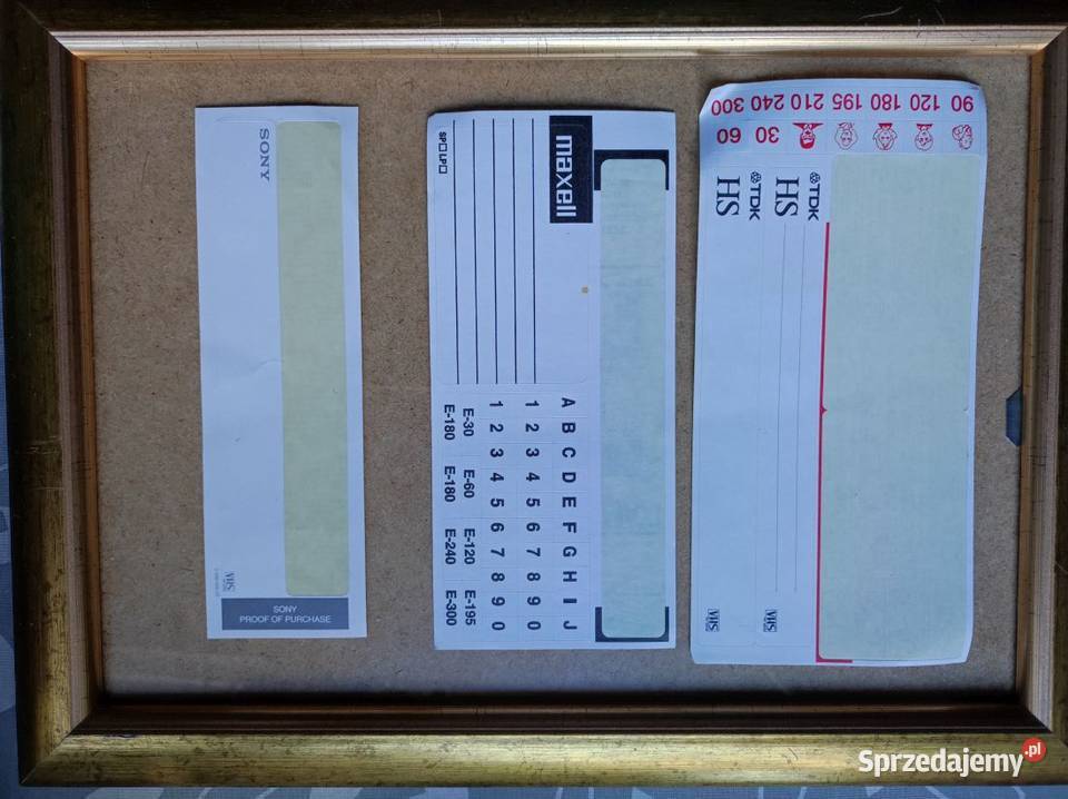 etykieta nalepka naklejka na kasety video Maxell Kielce