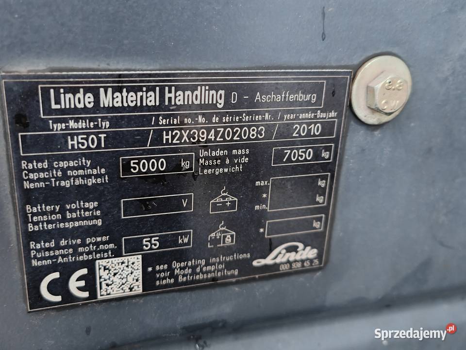 Wózek widłowy Linde H50T 5T Z Niemiec Pozycjoner