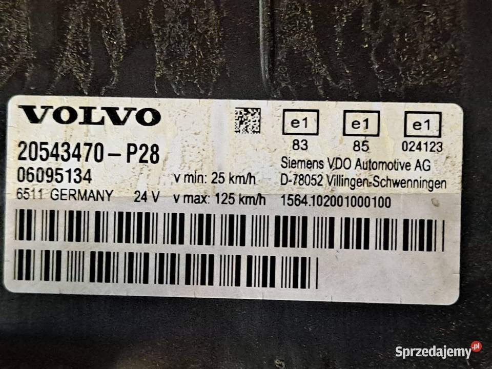 Licznik ZEGAR VOLVO VDO FH FM 20543470P28 ciężarowe Deski rozdzielcze, konsole