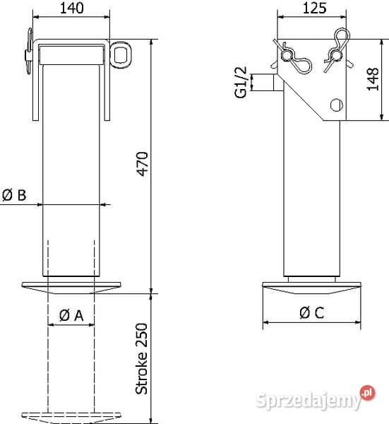 Stopa podporowa hydrauliczna kpl SP85250C Kamionna