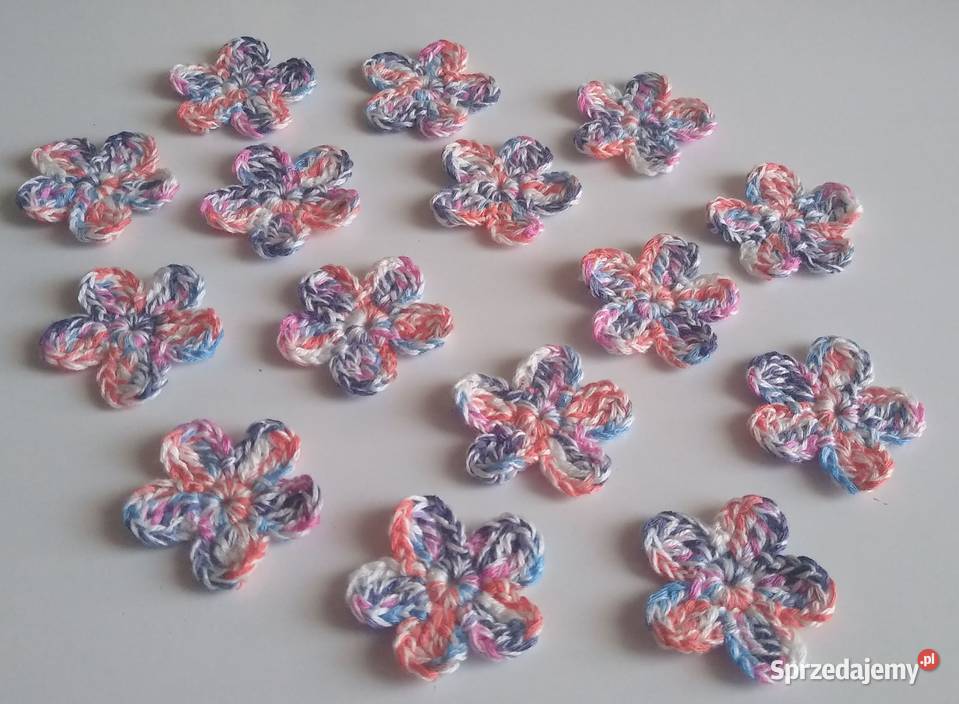 Aplikacje kwiaty kwiatki szydełkowe Handmade Gdańsk sprzedam
