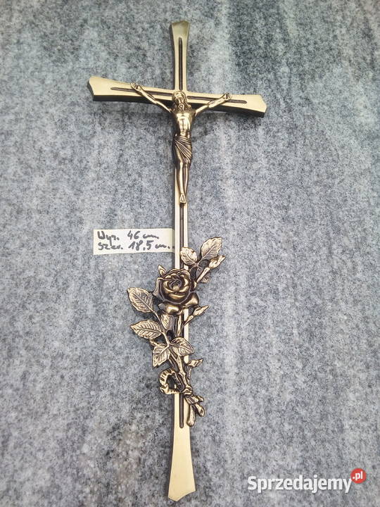 Krzyż z wizerunkiem czerniony mosiężny na Strzegowo