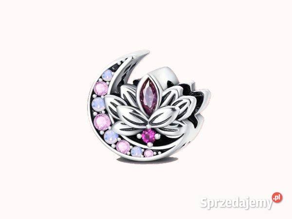 Zawieszka modułowa księżyc i kwiat lotosu srebro Kielce