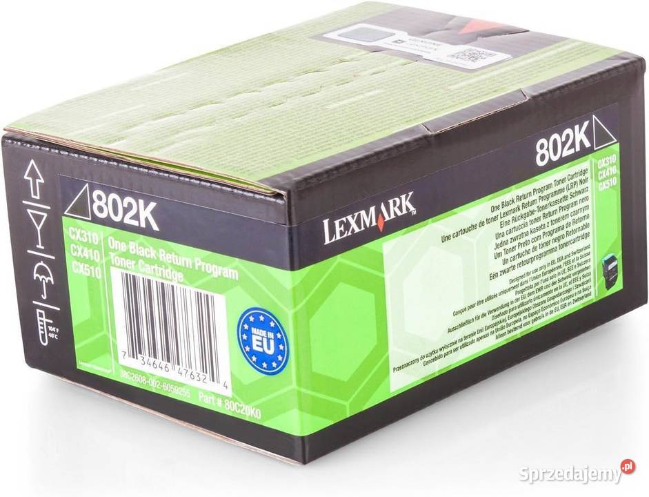 Czarny Toner Lexmark 80C20K0 802K Black 1 000 Szczerbice