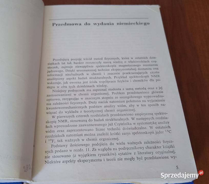 Spektroskopia magnetycznego rezonansu jądrowego Rok wydania 1983 Gdańsk