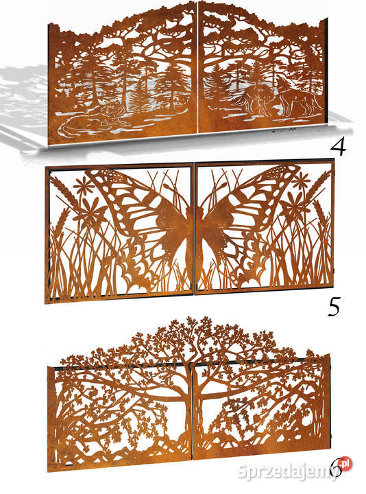 Brama przesuwna wjazdowa CORTEN 4m rdzaBlacha z Poznań