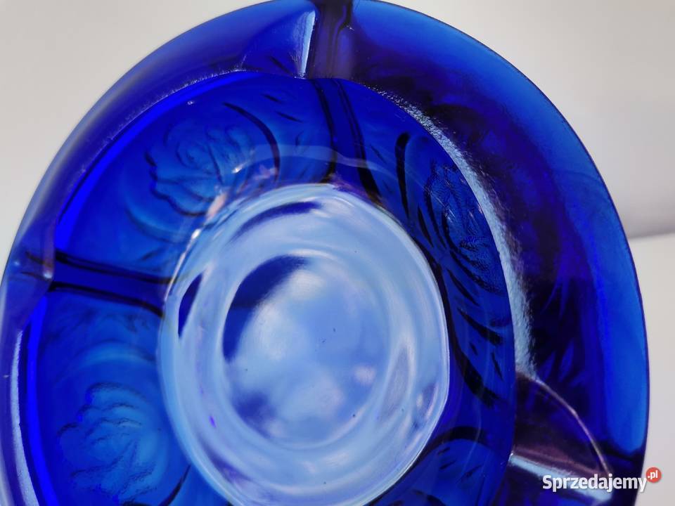 Stara nieużywana niebieska popielniczka Róże śląskie Katowice