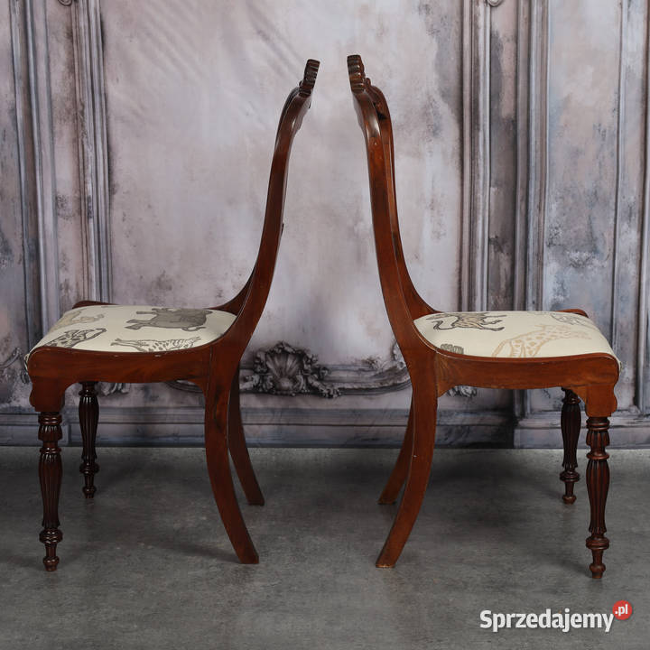 ARTexpert Para krzeseł krzesła wiktoriańskie zachodniopomorskie Dobrzany