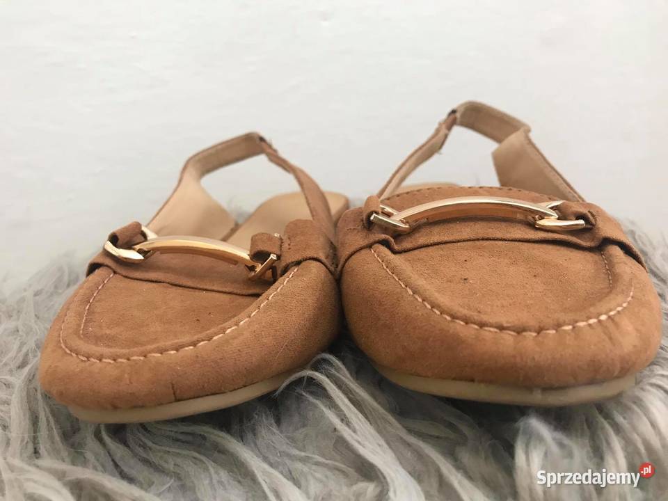 Lordy 37 zamsz bez pięty camel Balerinki lubelskie Lubartów