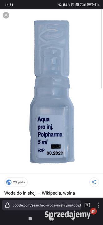 Woda do infekcji Aqua Pro Injection Pozostałe Kalisz sprzedam