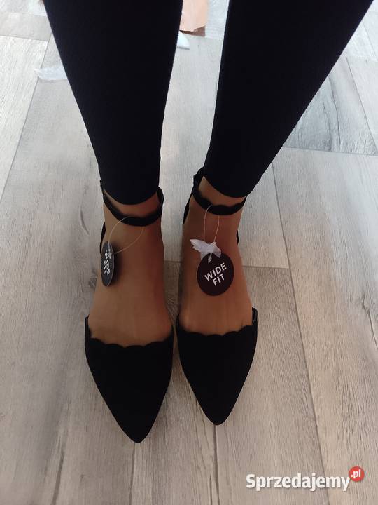 42 Czarne baleriny wieczorowe z zapięciem NOWE Kraków