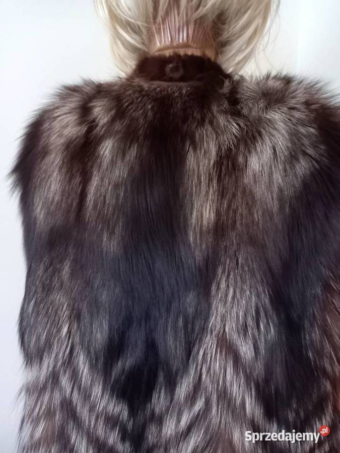 Futro z lisa srebrnegokamizelka r XL Inny wzór śląskie Wojkowice Kościelne