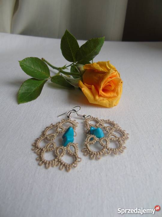 Kolczyki Frywolitkowe Wiśniowa sprzedam