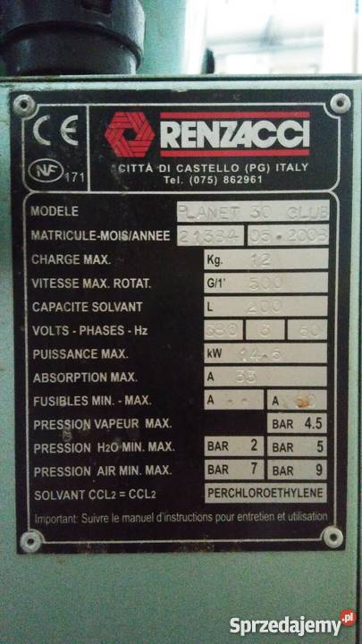 AGREGAT CHEMICZNY RENZACCI PLANET 30