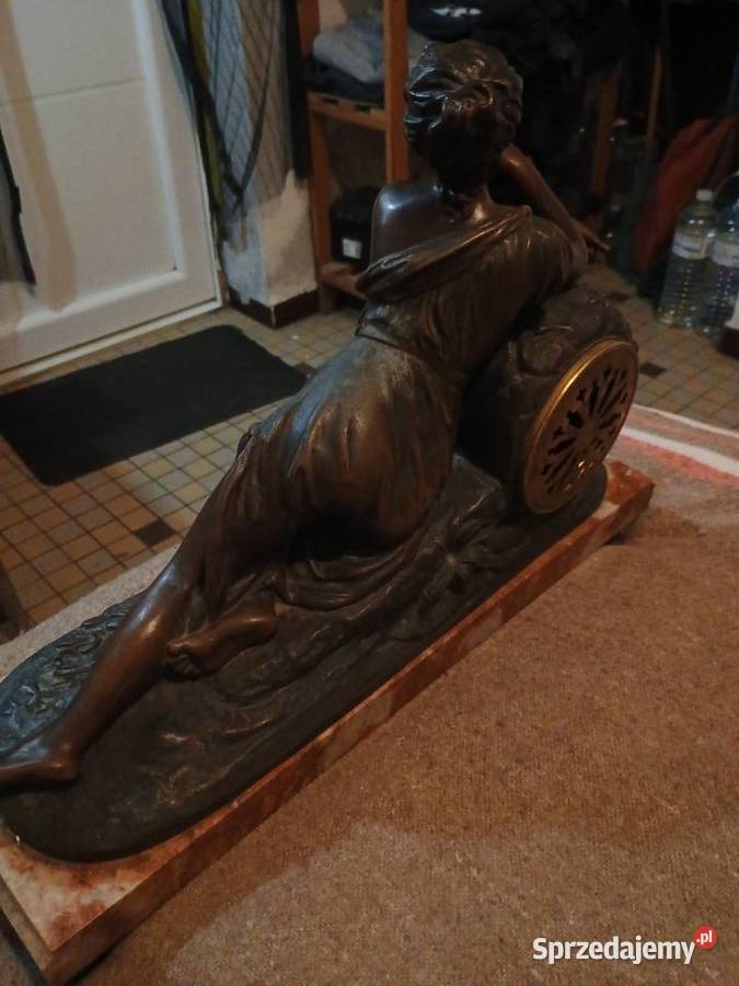 Kominkowy zegar francuski marmurowy stary Zegary