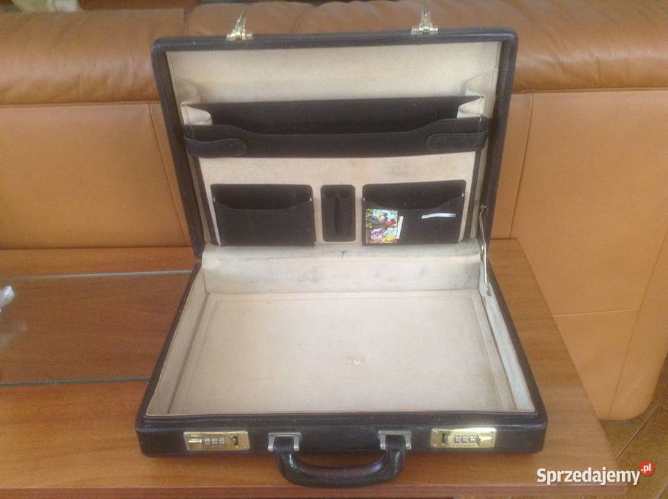 Neseser skórzany do ręki z szyfrowanymi zamkami Torby i torebki Opole