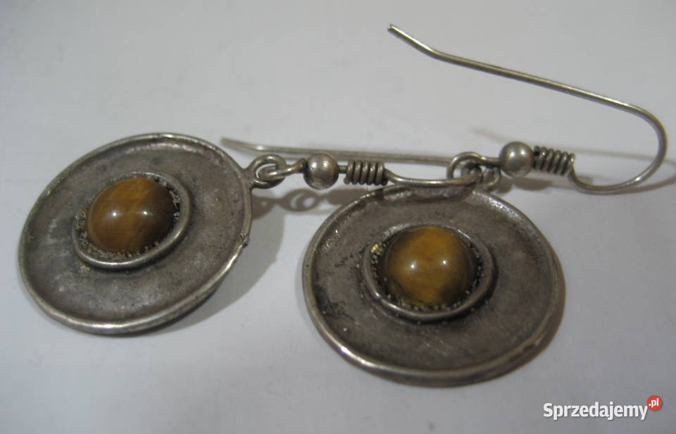 Kolczyki Srebrne Oko Tygrysa srebro