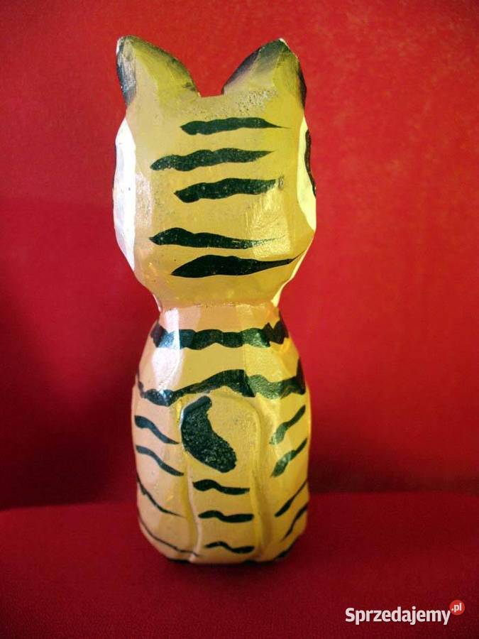 Kot kotek drewniana stara figurka z Bali 14x 6 x Siedlce