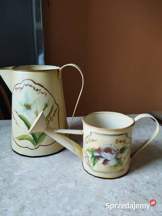 Komplet metalowych dzbanków konewek Doniczki i osłonki Częstochowa